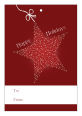 Vertical Rectangle Star with String To From Christmas Hang Tag